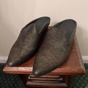 The Flexx Sisley Metallic Leather Pointed Toe Loafer Mules